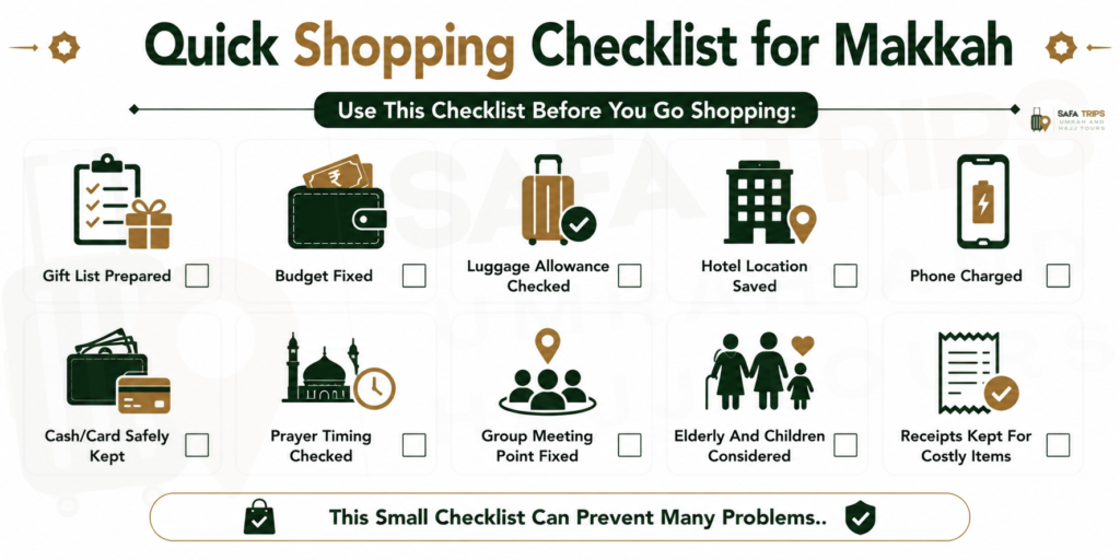 Quick Shopping Checklist for Makkah