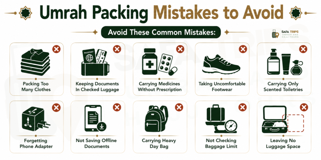 Umrah Packing Mistakes to Avoid