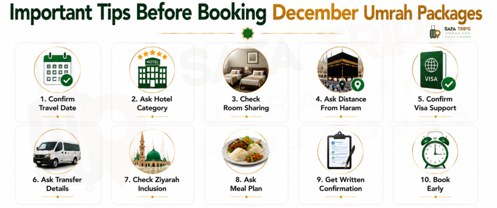 Important Tips Before Booking December Umrah