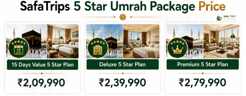 SafaTrips 5 Star Umrah Package Price