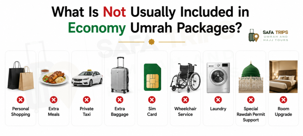 What Is Not Usually Included in Economy Umrah Packages