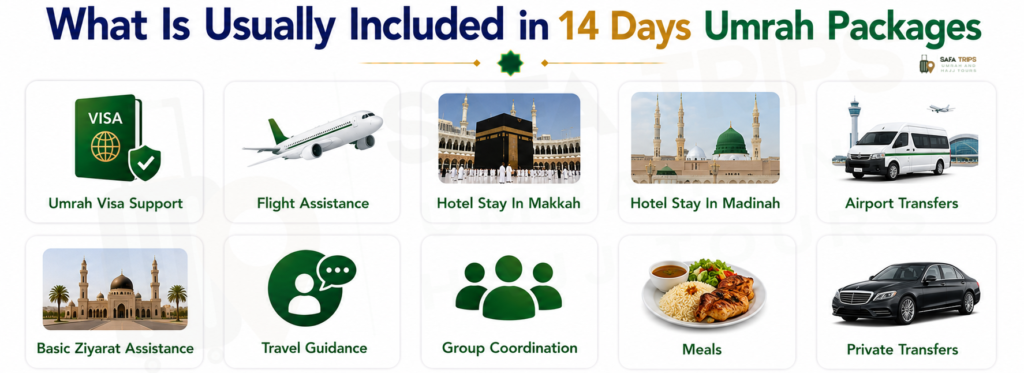 What Is Usually Included in 14 Days Umrah Packages